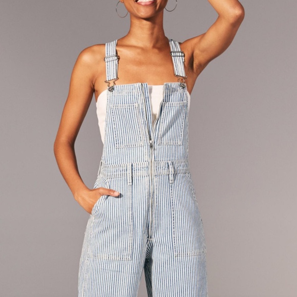 Abercrombie Wide Leg Denim Overalls